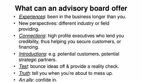 How to create an advisory board