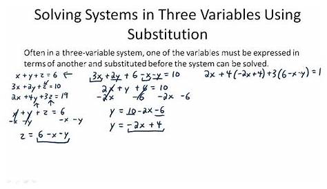 Solving Systems Of Equations By Substitution Three Variables - Tessshebaylo