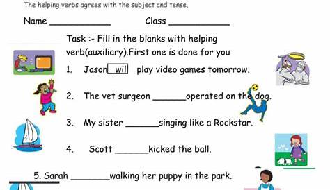 helping verb worksheets
