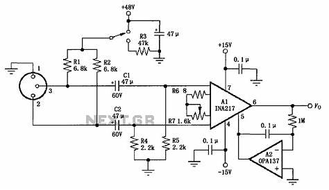 microphone splitter circuit diagram