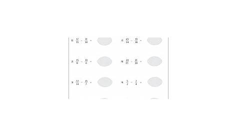 fraction subtraction worksheet