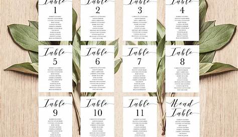 wedding place cards or seating chart
