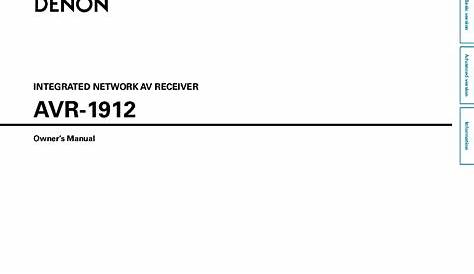 DENON AVR-1912 RECEIVER USER MANUAL Service Manual download, schematics