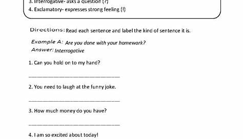 😂 Different kinds of sentences worksheet. Kinds Of Sentences Worksheets