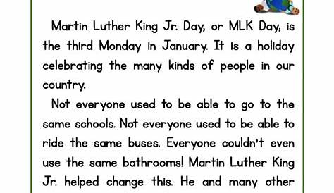 Second Grade Martin Luther King Jr. Worksheets | Have Fun Teaching