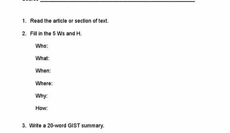 gist template worksheet answers