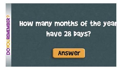 How Many Months of the Year Have 28 Days? | DoYouRemember?