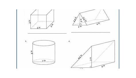 area and surface area 6th grade worksheets