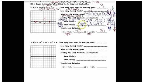 graphing polynomials worksheet answer key