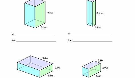 surface area free worksheets