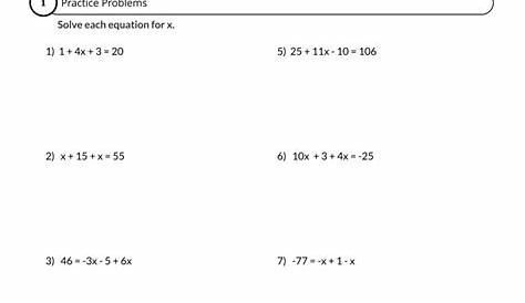 Multi Step Equations Worksheet, Examples, And Practice