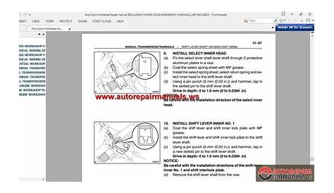 Hino Dutro Workshop Repair manual(INCLUDING WIRING DIAGRAM/GEARBOX