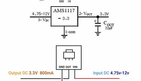 AMS1117-3.3V Step-Down Power Supply Module DC 4.75V-12V to 3.3V Buck
