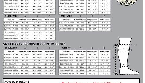 width chart for boots