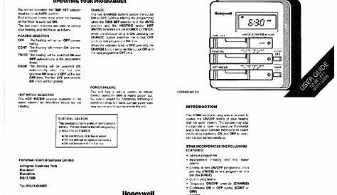 Honeywell ST699 Timer Operation & user’s manual PDF View/Download