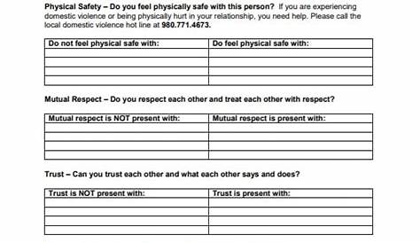 healthy vs unhealthy relationships worksheets