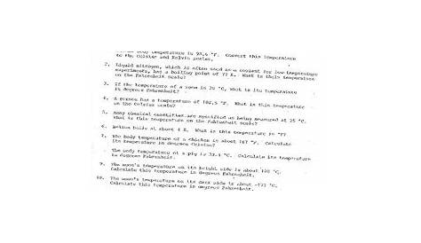 Temperature Scales Worksheet by All Your Chemistry Needs | TPT