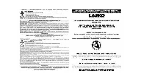 Lasko Fan 2554 User manual | Manualzz