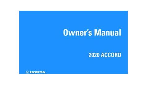 Download 2020 Honda Accord Owner's Manual PDF (731 Pages)