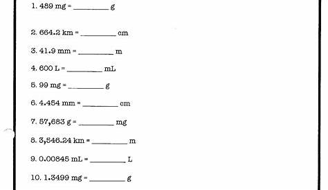 Metric Mass Worksheet Grade 4 | Printable Worksheets and Activities for