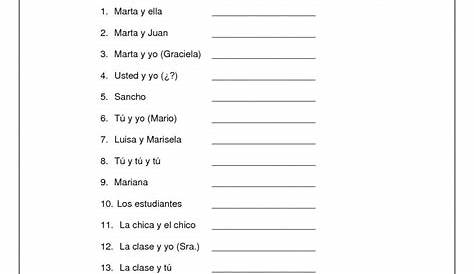 Beginning Spanish Worksheets Free | Try this sheet
