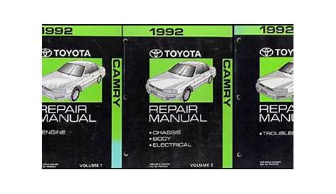 1992 Toyota Camry Repair Shop Manual Original 3 Vol. Set
