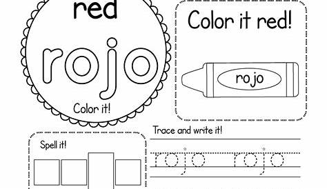 Color Red in Spanish Worksheet - Free Printable, Digital, & PDF