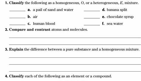 element worksheet answers