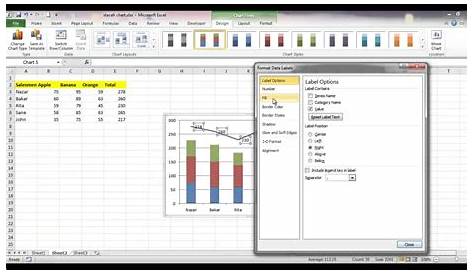 Add Total Label On Stacked Bar Chart In Excel - YouTube