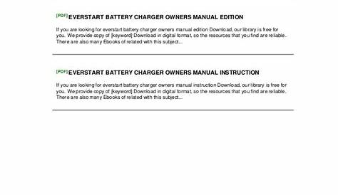 Everstart 3a Smart Charger Manual - westernagents