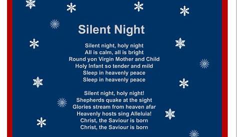 words to silent night printable