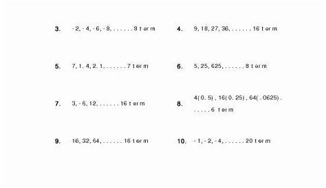 50 Sequences And Series Worksheet Answers