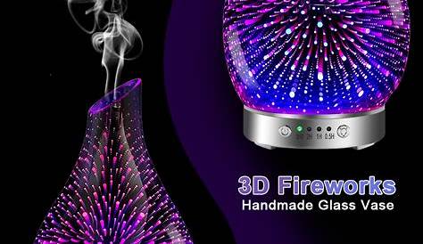 Essential Oil Diffuser 3D Glass Aromatherapy Ultrasonic Humidifier, 7