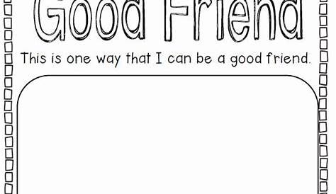 how to be a good friend worksheets