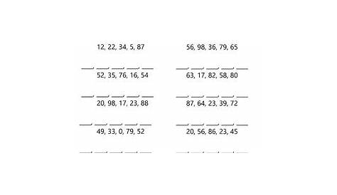 order numbers from least to greatest