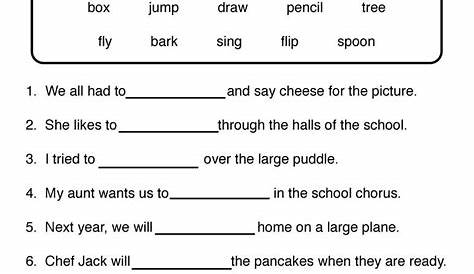 Fill in the Blanks Verb Worksheet - Have Fun Teaching | Verb worksheets