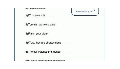punctuation worksheets commas