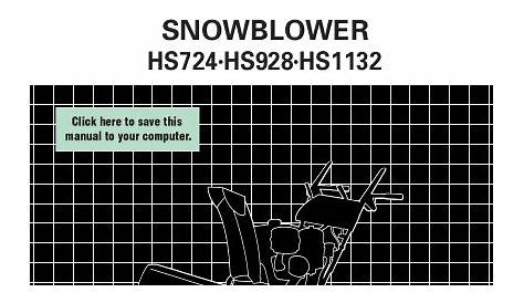 honda hs928 snowblower manual