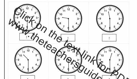 Telling Time Worksheets from The Teacher's Guide