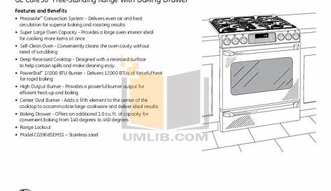 PDF manual for GE Range Cafe CGS980SEMSS