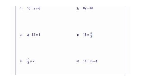solving two step equations worksheet answer key