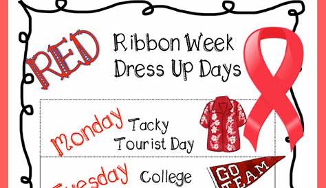 Printable Red Ribbon Week Activities - Printable World Holiday