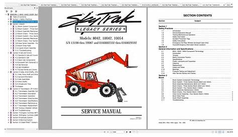 JLG SkyTrak TeleHandler 8042 10042 10054 SN 13198-19987 Operation