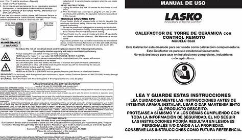 Lasko Electric Heater 5538 Users Manual
