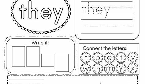 sight words worksheets for kindergarten