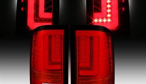 Fits 2016-2018 GMC Sierra 1500 SLT Denali LED Tube Red Clear Tail