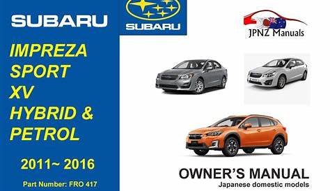 Subaru Impreza-XV-Sport-Hybrid and petrol user auto owners manual