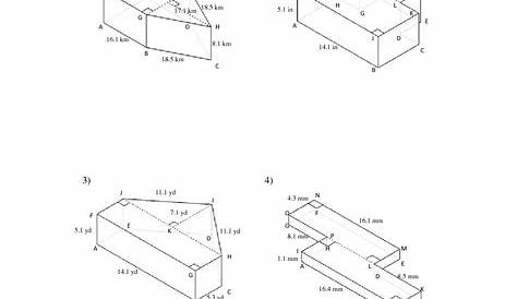 surface area of prisms worksheet pdf
