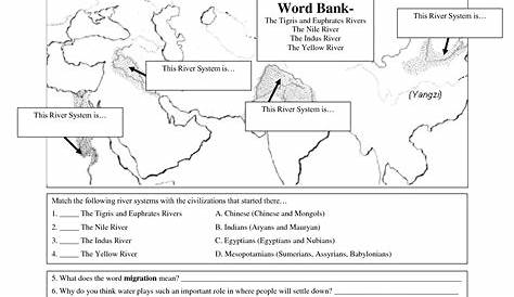 river valley civilizations worksheets