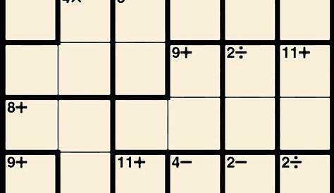 Printable Kenken Puzzles - Printable Crossword Puzzles